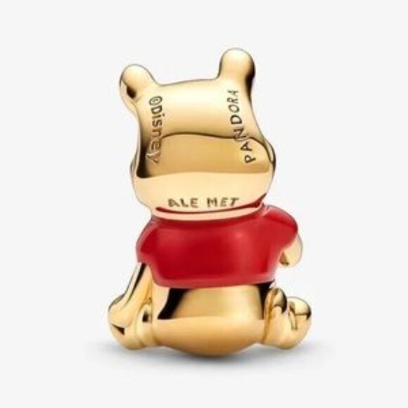 Disney Pandora Winnie the Pooh Bear Charm Gold plated - Picture 2 of 5